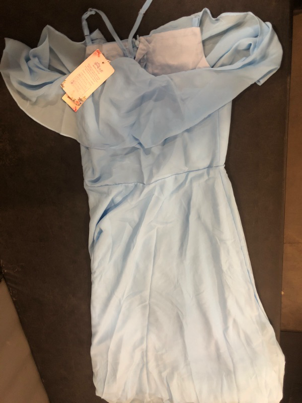 Photo 1 of (Size 15-16) Chiffon Flower Dress Princess Halter Backless Evening Gown