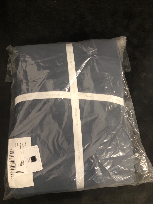 Photo 1 of BOLL & BRANCH Signature Hemmed Sheet Set - King, Mineral - Luxury 100% Organic Cotton - Includes 1 Flat, 1 Fitted, 2 Pillowcases - Buttery Soft