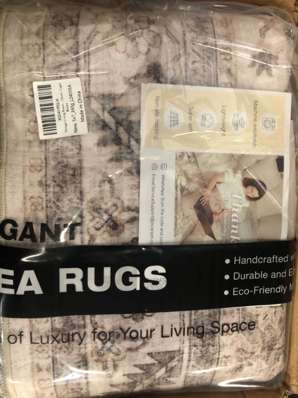Photo 1 of Vintage Living Room Area Rug 5x7 - Large Soft Washable Oriental Traditional Distressed Farmhouse Rugs for Bedroom - Indoor Floor Accent Carpet for Home Office House Decor - Light Brown