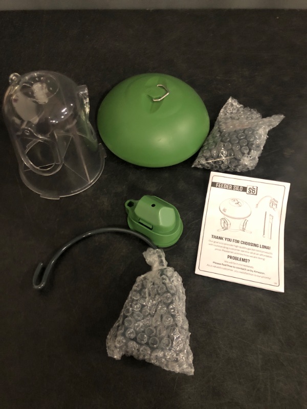 Photo 1 of LONA Bird Feeders for Outdoors Hanging – 3 Separate Compartments, 3 Feeding Ports, Weatherproof Dome & 3 Ways to Hang, Large Capacity for Cardinals/Finches (Green
