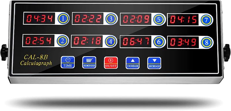 Photo 1 of Kitchen Timers for Cooking, 8 Channel, Commercial Grade, Stainless Steel, LED Digital, Loud Alarm,
