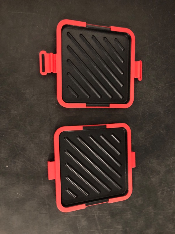 Photo 1 of Microwave Sandwich Maker, Toaster, 4 Minute Grill, Grilled Cheese, Crispy, Toastie Maker, Panini Press, No Wire & Dishwasher Safe, Microwave Grill, Office, Home, Travel & School Dorms (Red)
