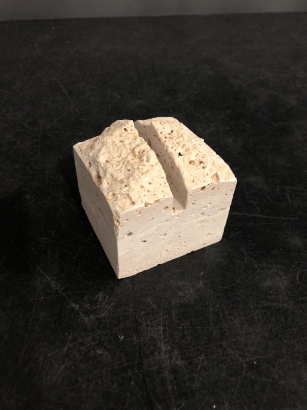 Photo 1 of 4 pcs Natural Travertine Place Card holder - Handmade Polished Wedding Table Signs, Multi-Use Memo Holder for Escort Cards, Photos & Business Cards (2.36"x2.36"x1.96")
