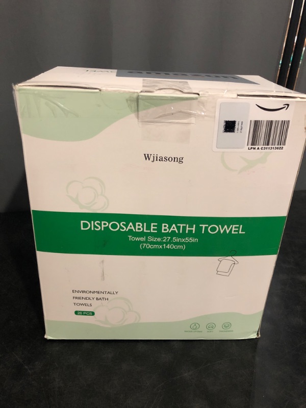 Photo 1 of WETFERF Disposable Bath Towels 55 in x 27.5 in - 20 Pack, Large Single-Use Towels for Travel, Gym, Camping - Soft, Quick Dry & Eco-Friendly
