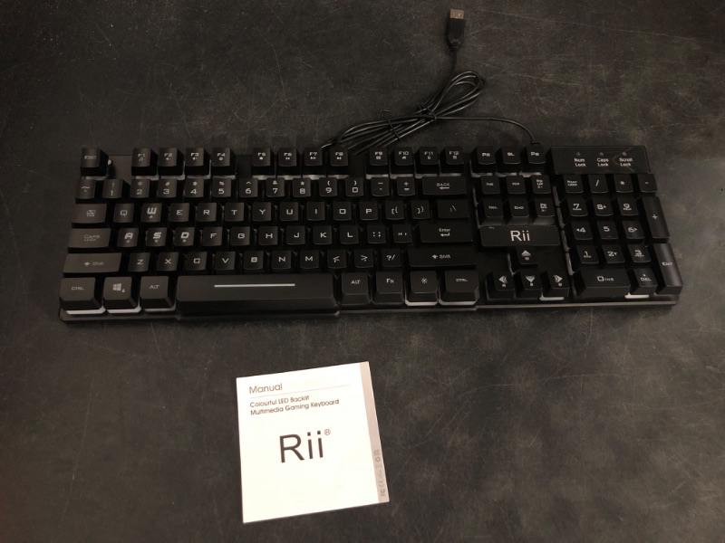 Photo 1 of Rii RK100+ Multiple Color Rainbow LED Backlit Large Size USB Wired Mechanical Feeling Multimedia PC Gaming Keyboard,Office Keyboard for Working or Primer Gaming,Office Device
