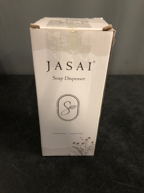 Photo 1 of JASAI 16OZ Cylinder Glass Soap Dispenser with Rust Proof Stainless Steel Pump, Refillable Bathroom Soap Dispenser for Hand Soap, Dish Soap, Liquid Soaps and Kitchen (Clear)
