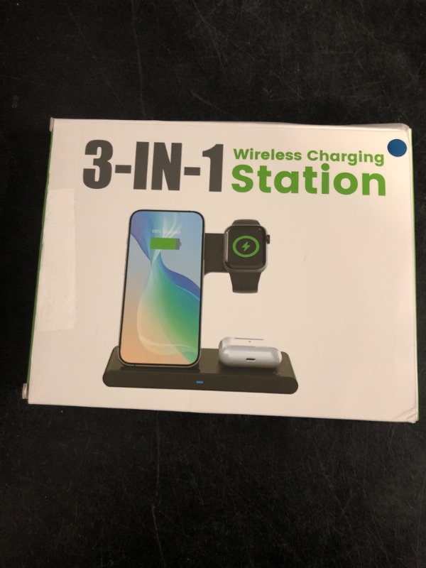 Photo 1 of 4 in 1 Wireless Charging Station,2021 Upgraded Fast Charging Dock Stand for iWatch Series 7/6/SE/5/4/3/2, AirPods & Pencil, Compatible with iPhone13/12Pro/11/XS/XR/8/Samsung