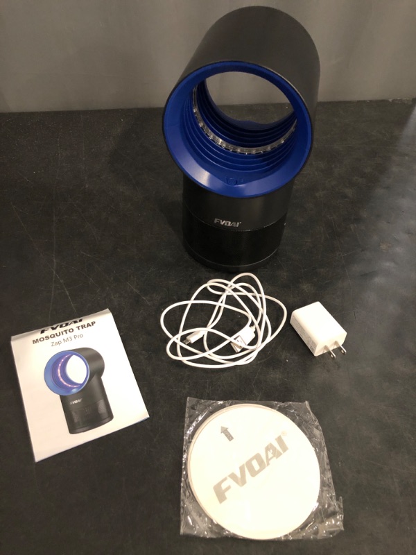 Photo 1 of Fly Traps Indoor,Fruit Fly Trap for Indoors Mosquito Trap Indoor Insect Trap with Suction, Time Setting, Bug Light & 10 Pcs Sticky Glue Boards (Blue)