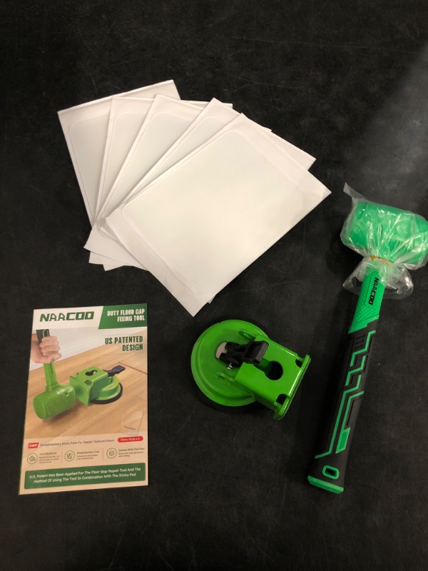 Photo 1 of Heavy Duty Floor Gap Fixer Tool+Rubber Mallet, Made of Iron & Enhanced Suction Cup. with 5pcs Sticky Pads for Deeper Texture Laminate/Vinyl Flooring Tools
