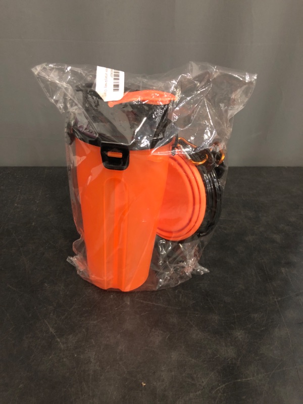 Photo 1 of Portable 2-in-1 Pet Water Cup with Food Container - Collapsible Feeder Bowls for Dogs - Outdoor Feeding Kit(Orange)
