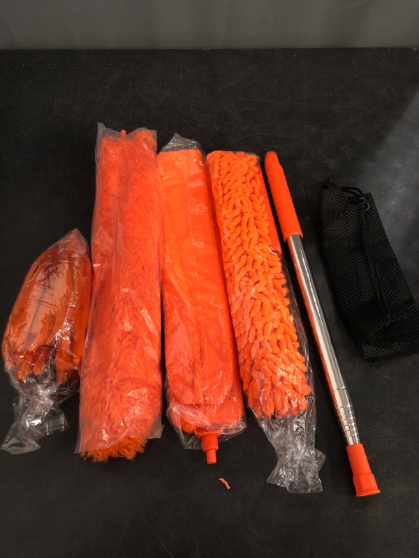 Photo 1 of Cobweb Duster with Extension Pole,Cleaner Outdoor 110" Telescoping Extended Sspider Brush, Dusting Kit,Long Handle Reach for High Ceilings and Fans,Microfiber Webster Remover Tools Feather Dusters