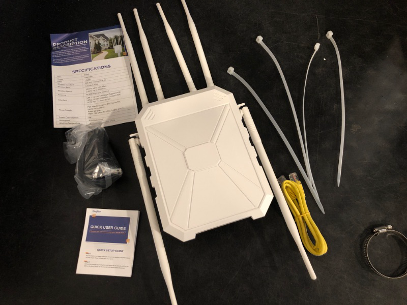 Photo 1 of AX1800 Outdoor WiFi 6 Extender, High Power Outdoor WiFi Extender Signal Booster, Long Range Outdoor WiFi Access Point, IP67 Weatherproof, Passive PoE, for Starlink, Patio, Camping, Yard, RV