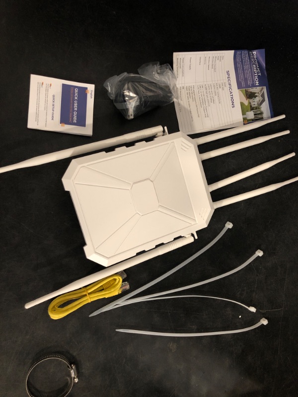 Photo 1 of AX1800 Outdoor WiFi 6 Extender, High Power Outdoor WiFi Extender Signal Booster, Long Range Outdoor WiFi Access Point, IP67 Weatherproof, Passive PoE, for Starlink, Patio, Camping, Yard, RV