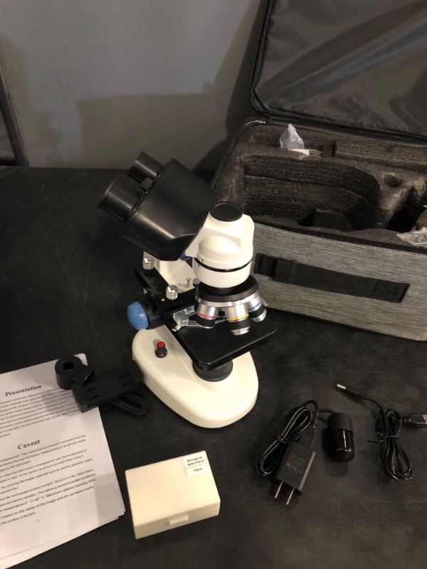 Photo 1 of Microscope for Adults WF10x and WF25x eyepieces, 40X-2000X Magnification USB Camera, Microscope for Adults Suitable for Laboratory School Home Education.
