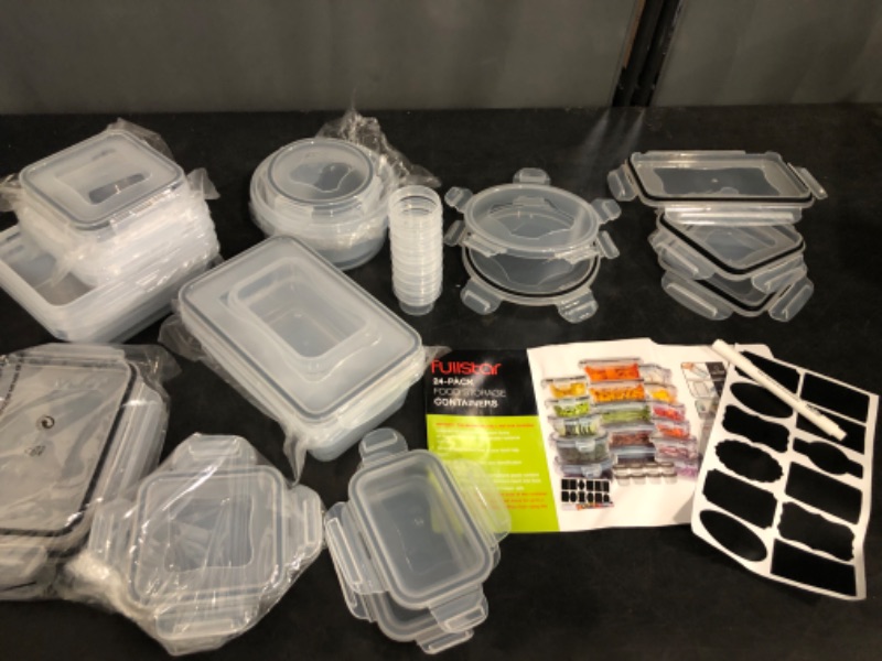 Photo 1 of fullstar 50-Piece Plastic Food Storage Containers with Lids (24 Containers & 24 Lids) - Leakproof, BPA-Free, Meal Prep Containers, Reusable Lunch Storage Set for Kitchen Organization (Pack of 50)