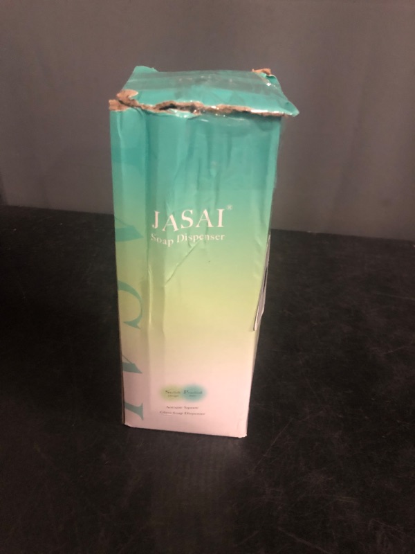 Photo 1 of JASAI Antique Design Soap Dispenser with Rust Proof 304 Stainless Steel Pump, Refillable Clear Glass soap Dispenser with 10Pcs Clear Stickers, Premium Kitchen & Bathroom Soap Dispenser