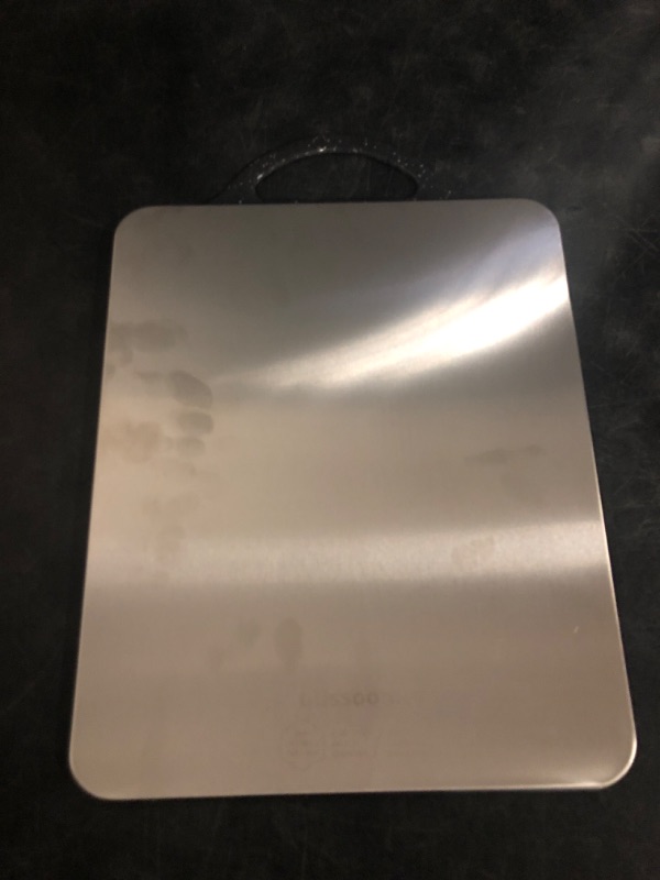 Photo 1 of 15.2X10.5 In Stainless Steel Cutting Board,Double Sided Steel Cutting Board for kitchen1PCS,Stainless Steel/Wheat straw pp Large Cutting Board for meat,Dishwasher Safe (White)