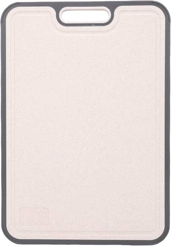 Photo 1 of Cutting Board for Kitchen, Double Sided Chopping Board Stainless Steel Straw PP Kitchenware with Hanging Hole for Meat Veggies Fruit
