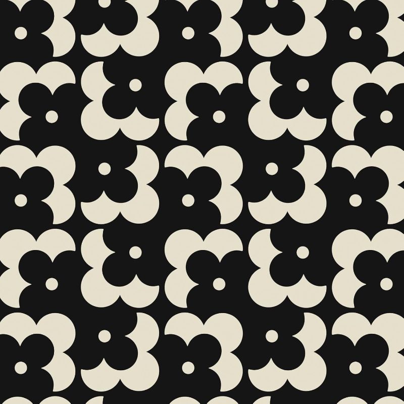 Photo 1 of Ismoon Geometric Peel and Stick Wallpaper Boho Black and Beige Contact Paper 118"x17.3" Vintage Floral Wallpaper Removable Self-Adhesive Wall Paper Waterproof for Bathroom Wall Decor Vinyl
