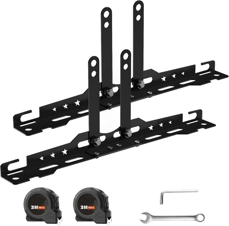 Photo 1 of Upgraded Wheel Alignment Tool with 2 Measuring Tapes, Upgraded Automotive Toe Alignment Tool for Home Use, Compatible with More Vehicle Models, Black, Toe Plates
