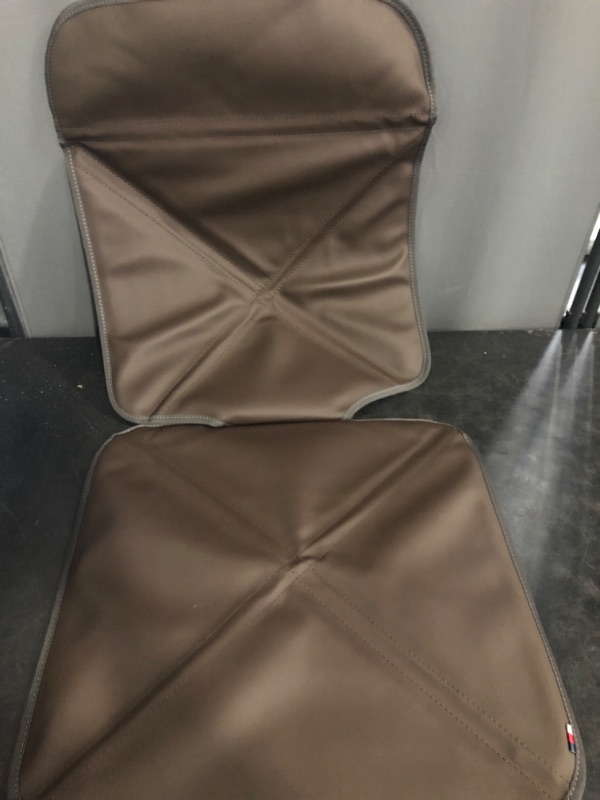 Photo 1 of Car Seat Protector Leather Waterproof Child Safety Seat Protector Cover with Thick Pad and 2 Large Pockets Durable Kick Mat for All Auto Seat (Brown)