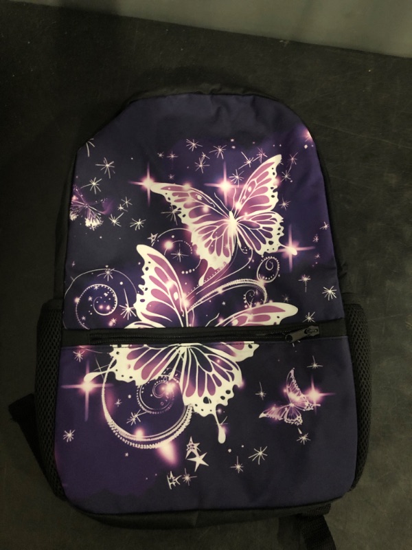 Photo 1 of Galaxy Butterfly Backpack for Teen Girls School Bag Middle High School Bookbag With Adjustable Straps 17inch Laptop Backpacks Children Schoolbag Back To School Casual Daypack Purple
