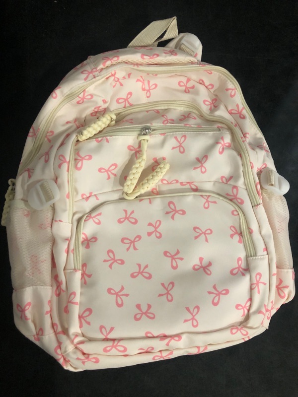 Photo 1 of Coquette Bow Backpack - Cute Kawaii Backpack Set Aesthetic Daypack Coquette Rucksack (A01 Bow Pink)