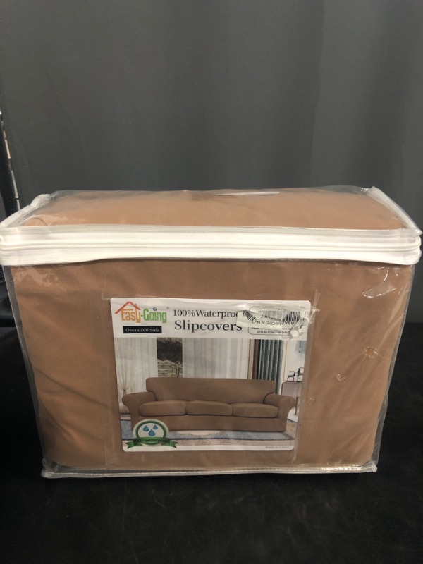 Photo 1 of Easy-Going 100% Dual Waterproof 4 Pieces Oversized Cover Stretch Soft Couch Cover for Dogs, Sofa Slipcover for 3 Separate Cushion Couch Leakproof Furniture Protector for Kids, Pets Camel