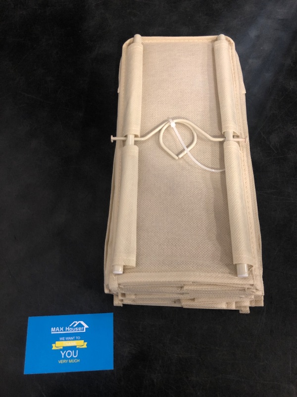Photo 1 of Household Essentials Hanging Shoe Organizer, 10 Wide Cubbies with Cedarline Pockets, Heavy-Duty Cotton Canvas, Removable and Industrial Hooks, Natural
