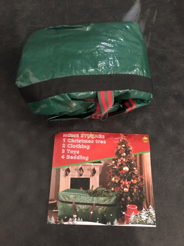 Photo 1 of Christmas Tree Bag 4FT/5FT Small Christmas Tree Storage Bag Waterproof Tearproof with 4 Handles Easy to Transport/Organize Green