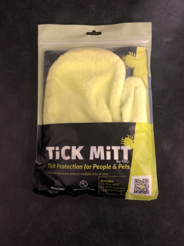 Photo 1 of TiCK MiTT Yellow Tick Removal Glove for Humans & Pets - Safely Remove Ticks Effortlessly, Chemical-Free, Durable, Portable Tick Management Tool for Outdoor Adventures & Everyday Use