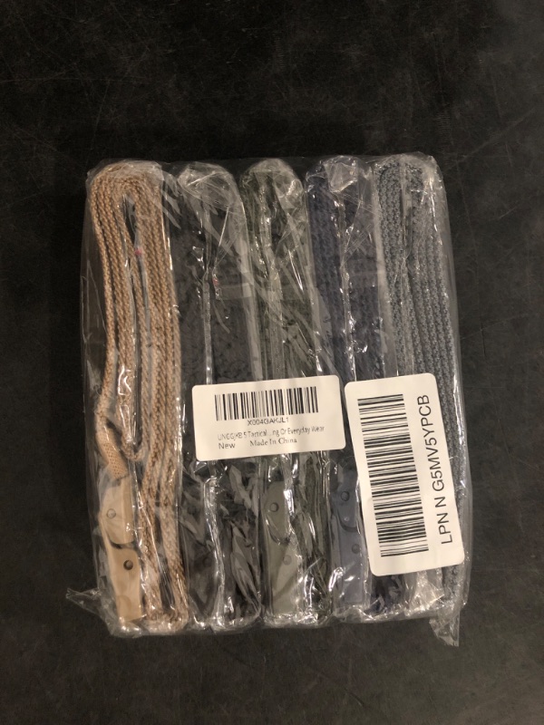 Photo 1 of Large UNGGJKB Tactical Men's Nylon Belts,5 Pack Mens Belts Casual?Military Canvas Outdoor Metal-free Belts