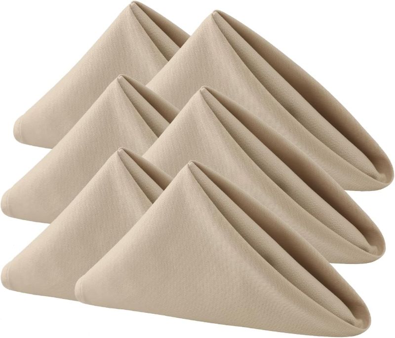 Photo 1 of Cloth Napkins Set of 6,100% Cotton,18 x18 inch, Table Napkins for Fall Decorations,Farmhouse Thanksgiving Napkins, Fall Table Decor Matching Pumpkins,Leaf (Beige)
