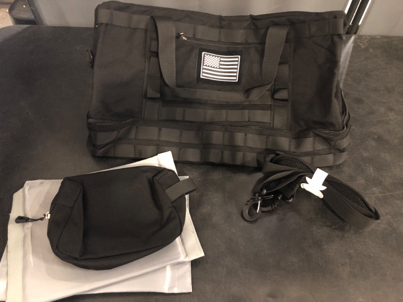 Photo 1 of ETRONIK Travel Bag for Men Women, Gym Bag & Tactical Duffle Bags for Travel, Carry on with Toiletry Bag and Shoe Compartment, Weekender Overnight Trip with Wet Pocket for Workout Medical, Black