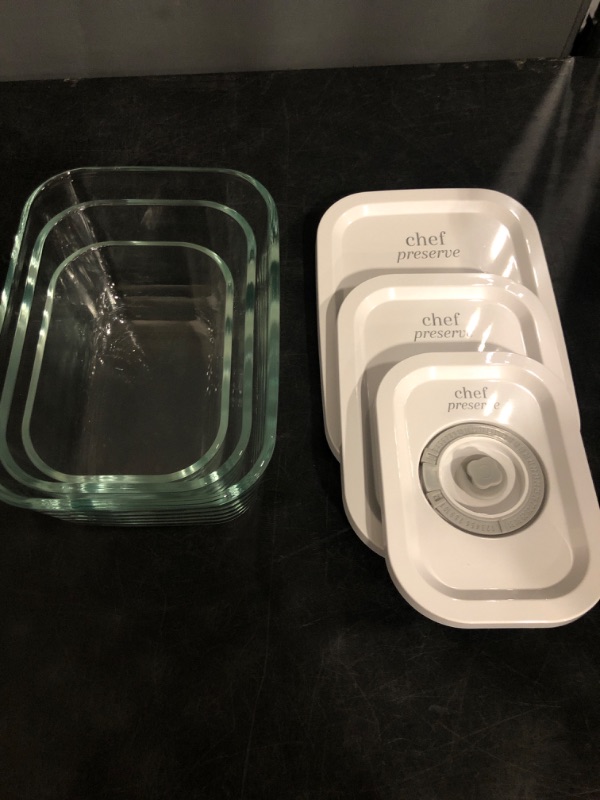 Photo 1 of Chef Preserve Compact Vacuum Sealer for Food (Vacuum Sealer Machine + 3 Glass Vacuum Containers + 30 Reusable Vacuum Bags) Powerful Handheld Vacuum Seal Machine, Seal Meal Saver, Portable Food Sealer