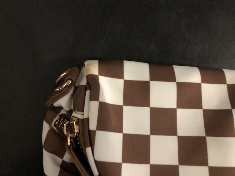 Photo 1 of Checkered Crossbody Bag,Nylon Bum Bags for Women Crossbody,Spacious Sling Bag Purse Fanny Packs with Shoulder Strap