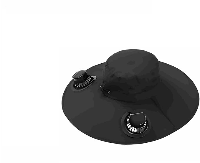 Photo 1 of Hat with Fans Solar Power,UPF 50+ Bucket Fishing Hat with Fan Built in,Wide-Brim Sun Hat with 2 Solar Fan for Men