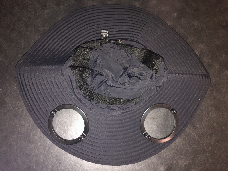 Photo 1 of Hat with Fans Solar Power,UPF 50+ Bucket Fishing Hat with Fan Built in,Wide-Brim Sun Hat with 2 Solar Fan for Men