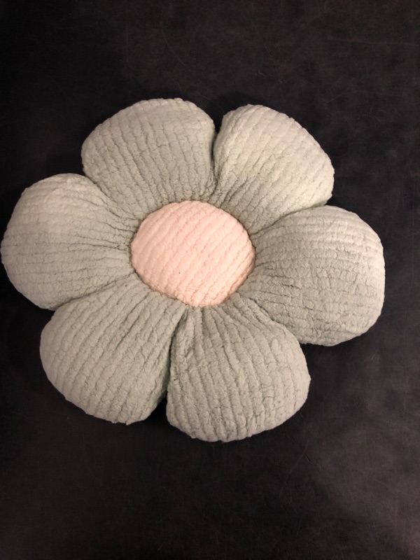 Photo 1 of Flower Throw Pillow, Soft Sage Green 14.9" Shaped Floor Pillow for Home Decor, Cute Aesthetic Plush Decorative Pillows for Bed, Sofa, Couch
