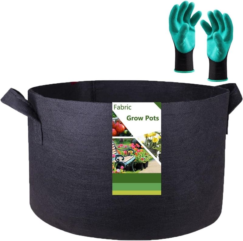 Photo 1 of 400 Gallon Large Raised Garden Bed Bag (70x24 inch) Big Garden Bag Sturdy Plant Grow Bag for Tomato,Potato Planter,Herb Veggies Planter Bag,Flower Bed,Yard Waste Bag,Lawn Debris Bag,Leaf Bag W/ Gloves
