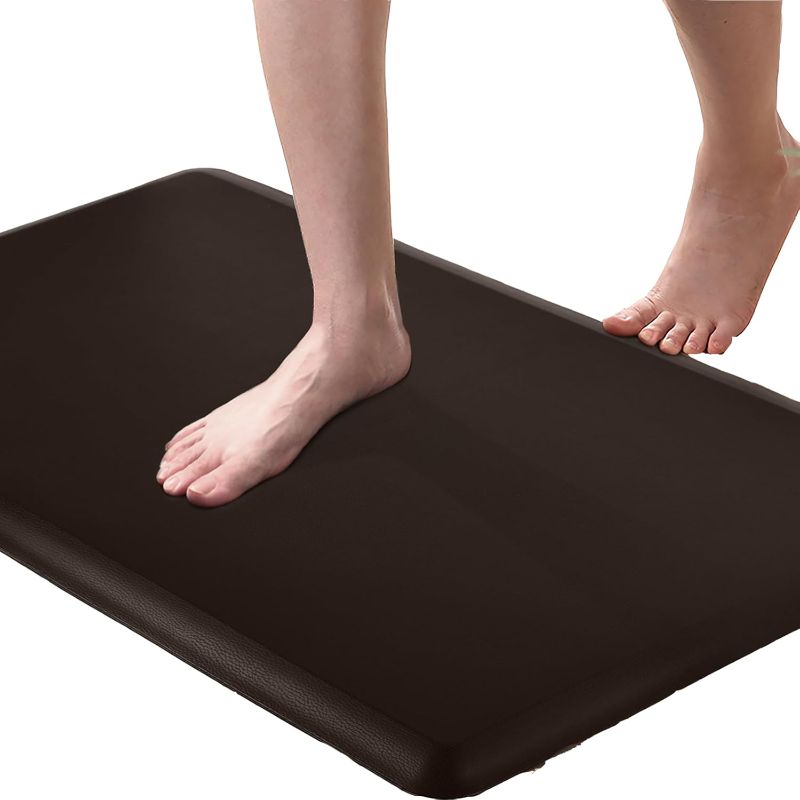 Photo 1 of Art3d Anti Fatigue Mat - 1/2 Inch Cushioned Kitchen Mats - Comfort & Non Slip Cushion for Standing Desk, Office or Garage Floor (17.3"x28", Chocolate)