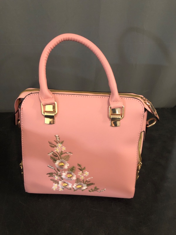 Photo 1 of Women Embroidered Satchel Top Handle Purses and Handbag Lightweight Totes Crossbody Shoulderbag for Lady