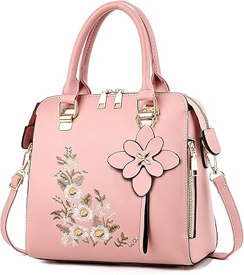 Photo 1 of Women Embroidered Satchel Top Handle Purses and Handbag Lightweight Totes Crossbody Shoulderbag for Lady