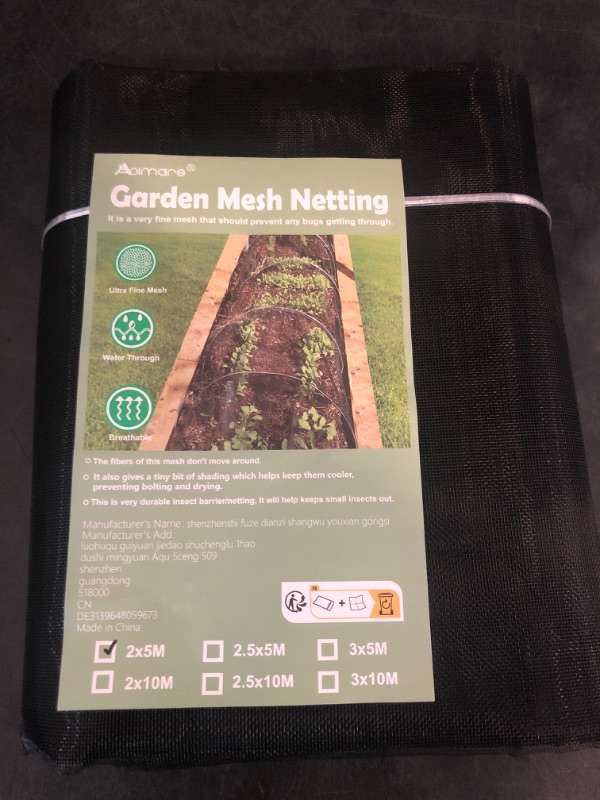Photo 1 of Abimars Thicker Garden Mesh Netting, 6.6’ x 16.5’ Ultra Fine Black Plant Row Covers for Vegetables Plants Fruits Flowers Protection, Nano PPT, Shading Rate 30%