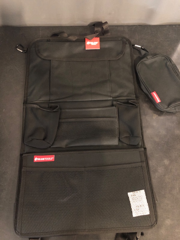 Photo 1 of ATHLON TOOLS car seat organizer with integrated tablet holder - Reinforced back - with extra pen pocket - for business and children - Designed in Germany