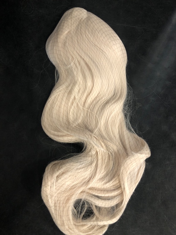 Photo 1 of Platinum Blonde 60# Synthetic 13x4x1 T-Lace Front Wig Long Natural Wavy Heat Resistant Synthetic Hair Replacement Full Wigs Middle Part for Women 22 Inch