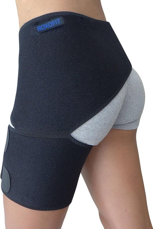 Photo 1 of Hip Brace for Sciatica Pain Relief - Compression Support Wrap for Thigh Injury, Pulled Groin Muscles, Lower Back Pain, Hip Flexor Strain, Hamstring Pull, Sacroiliac SI Joint, Sciatic Nerve, Labral Tear - Stabilizer for Men, Women