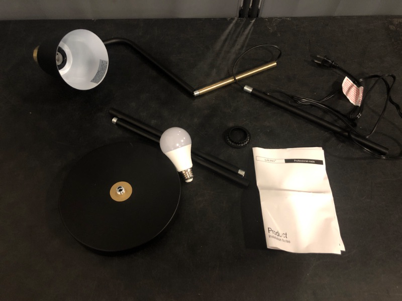 Photo 1 of Floor Lamp, Industrial Floor Lamps for Living Rooms Rustic Farmhouse Reading Standing Floor Lamp Adjustable Metal Heads Indoor Task Lighting for Living Room Bedroom Office Home Décor (Black)
