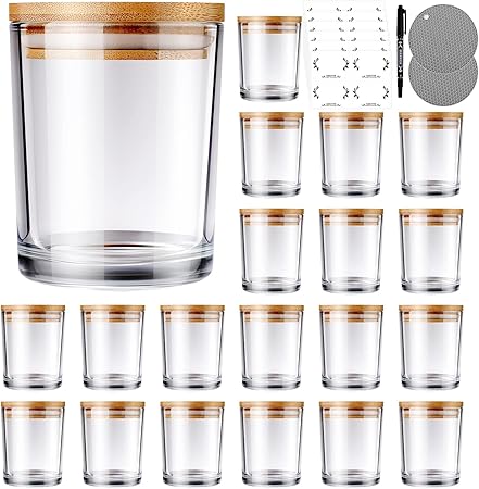 Photo 1 of 20 PCS Candle Jars,Candle Jars with Lids,Candle Making Kit,Bulk CandleJars for Candles