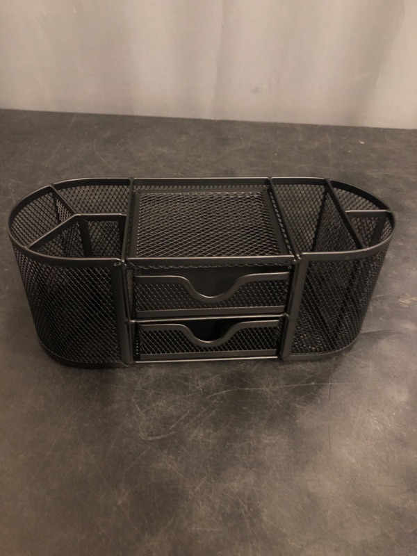 Photo 1 of Amazon Basics Pen Holder and Desk Organizer, Office Caddy Storage, Black, ?9.25" x 4.53" x 3.94"